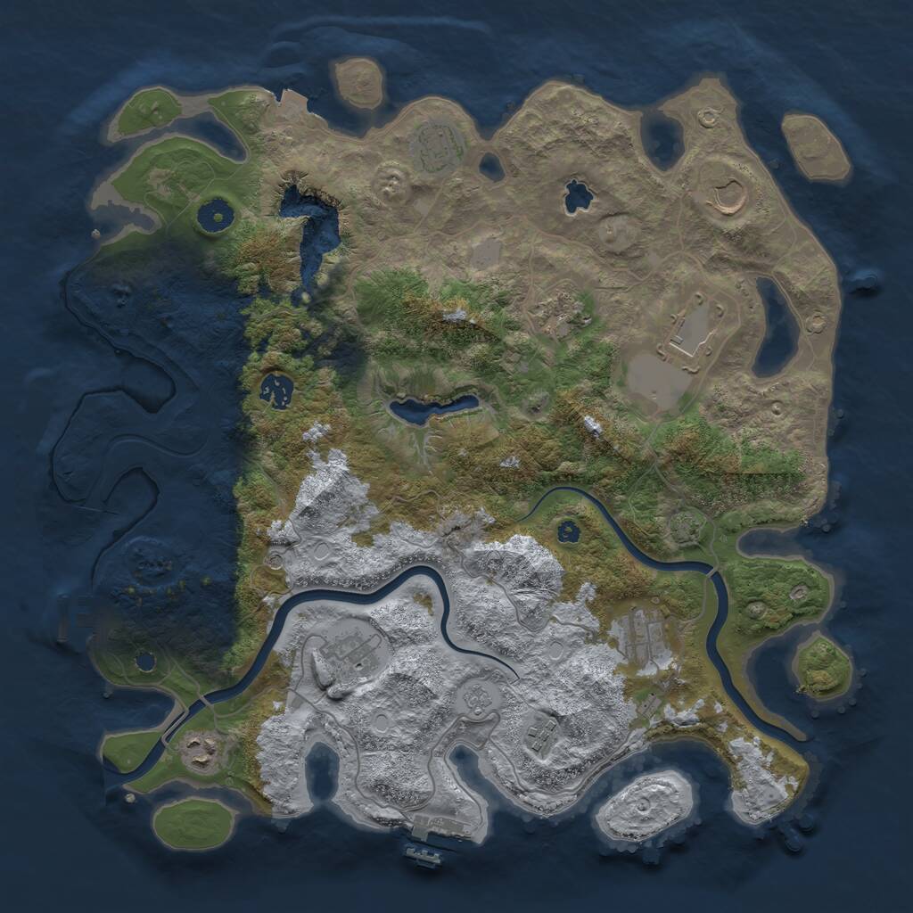 Rust Map: Procedural Map, Size: 4000, Seed: 280391882, 15 Monuments