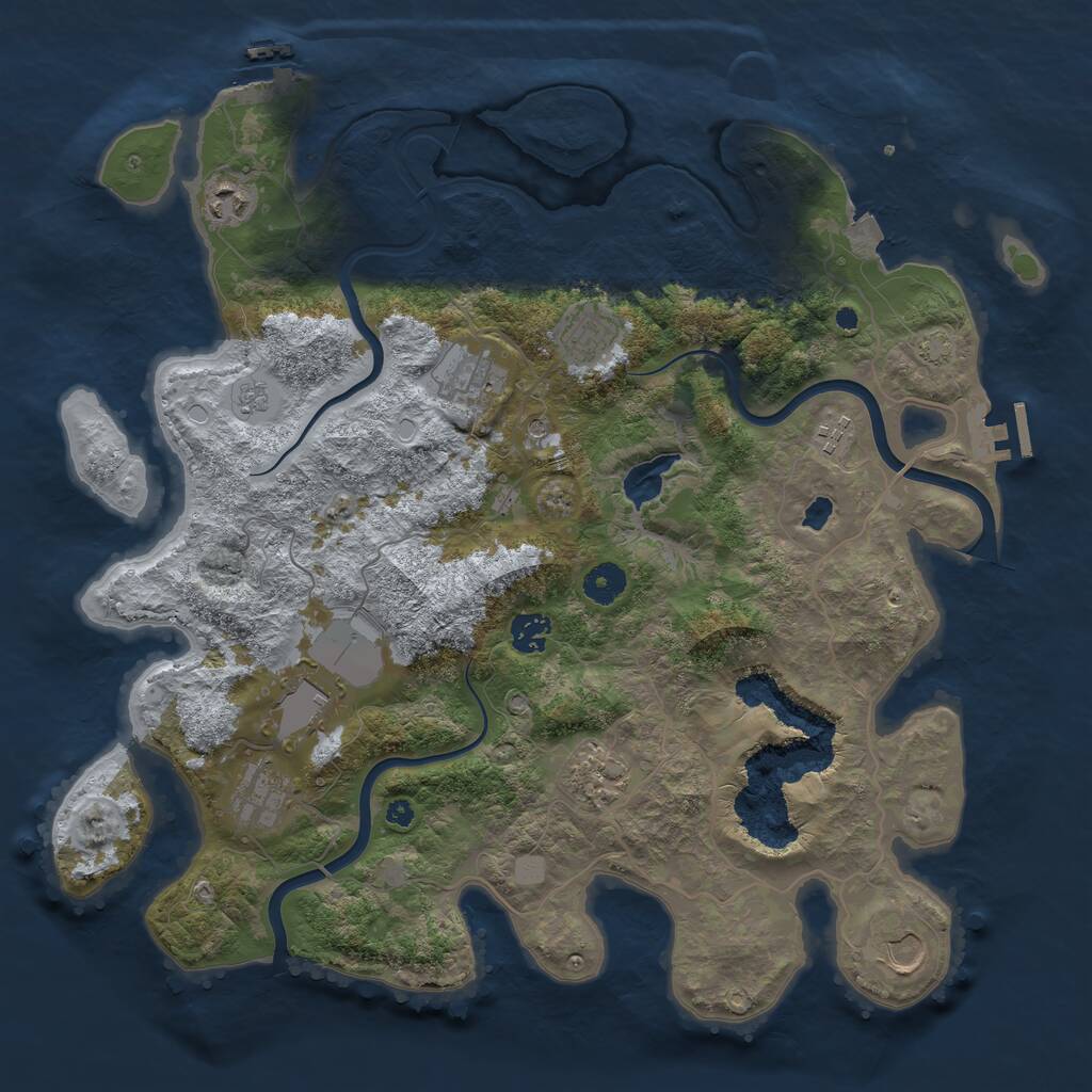 Rust Map: Procedural Map, Size: 4000, Seed: 1073058257, 15 Monuments