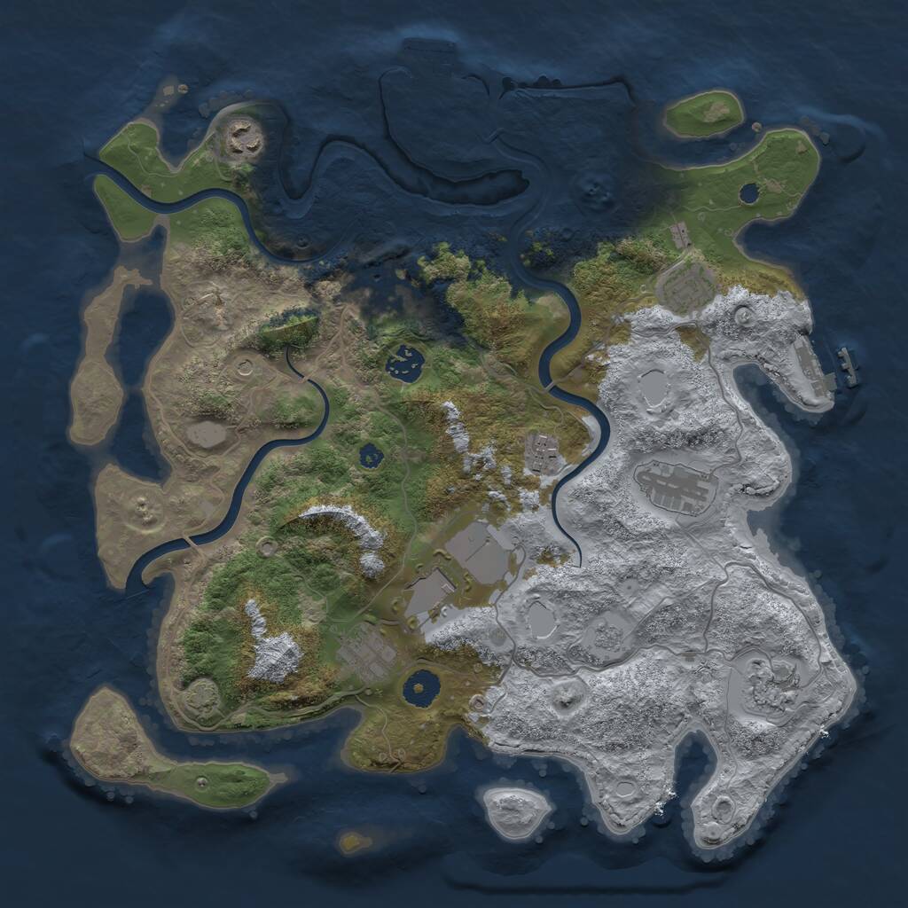 Rust Map: Procedural Map, Size: 3750, Seed: 7985, 15 Monuments