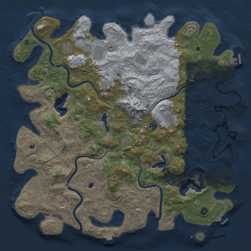 Rust Map: Procedural Map, Size: 5000, Seed: 1434987004, 17 Monuments