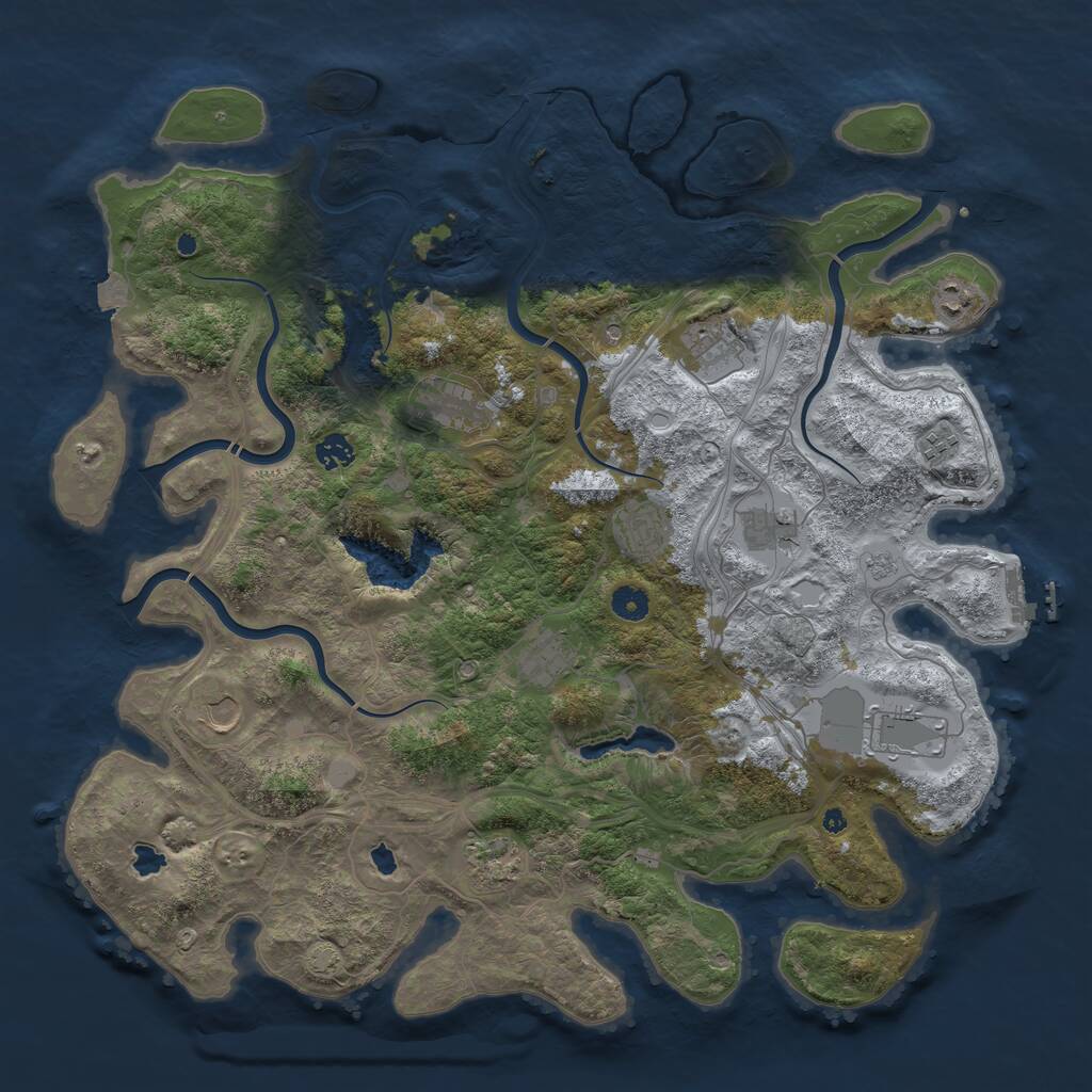 Rust Map: Procedural Map, Size: 4500, Seed: 1556969523, 16 Monuments