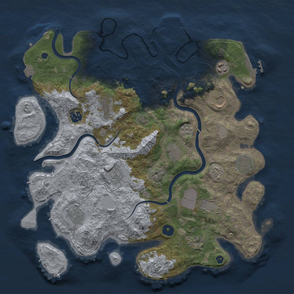 Rust Map: Procedural Map, Size: 3850, Seed: 1089561333, 17 Monuments