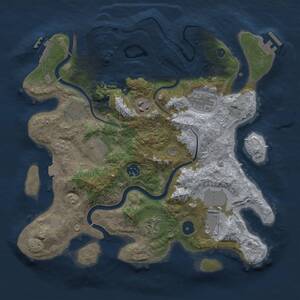 Thumbnail Rust Map: Procedural Map, Size: 3500, Seed: 932632664, 14 Monuments