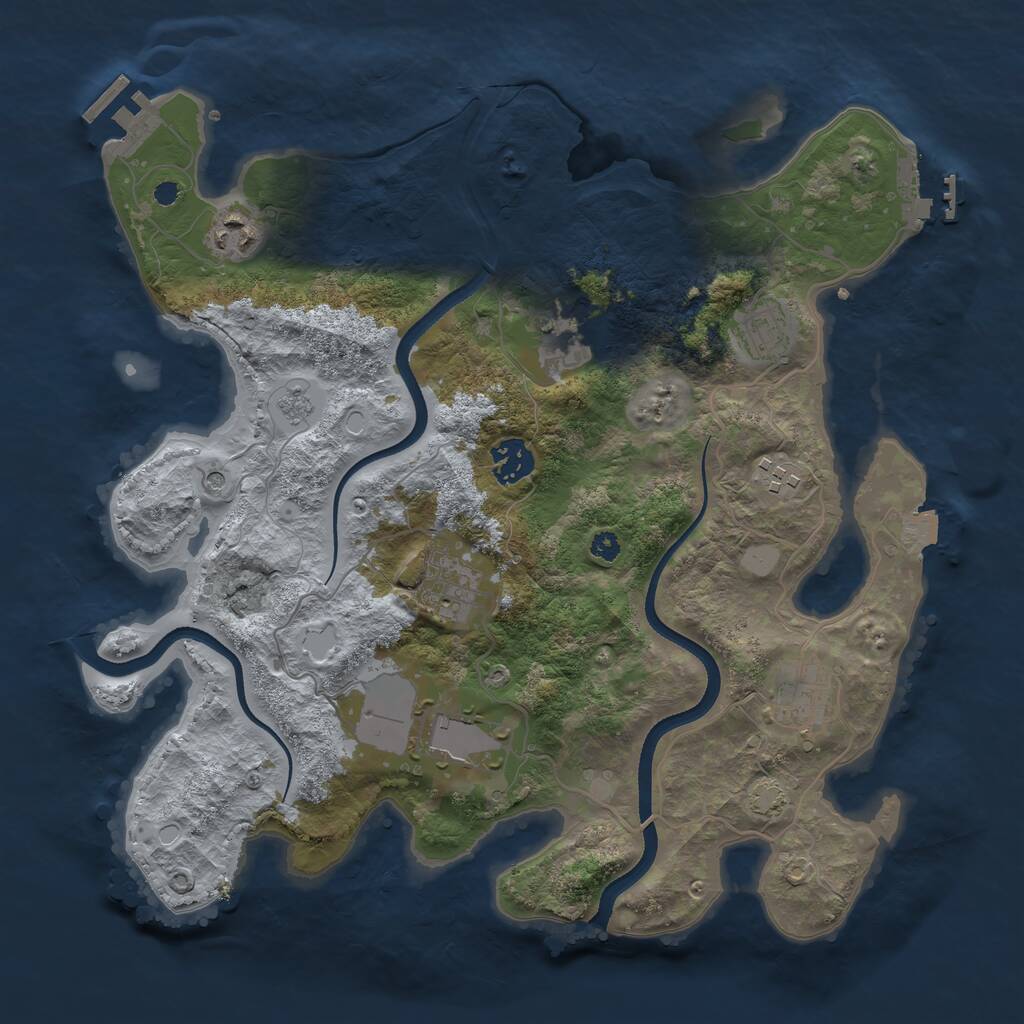 Rust Map: Procedural Map, Size: 3500, Seed: 1795125178, 14 Monuments