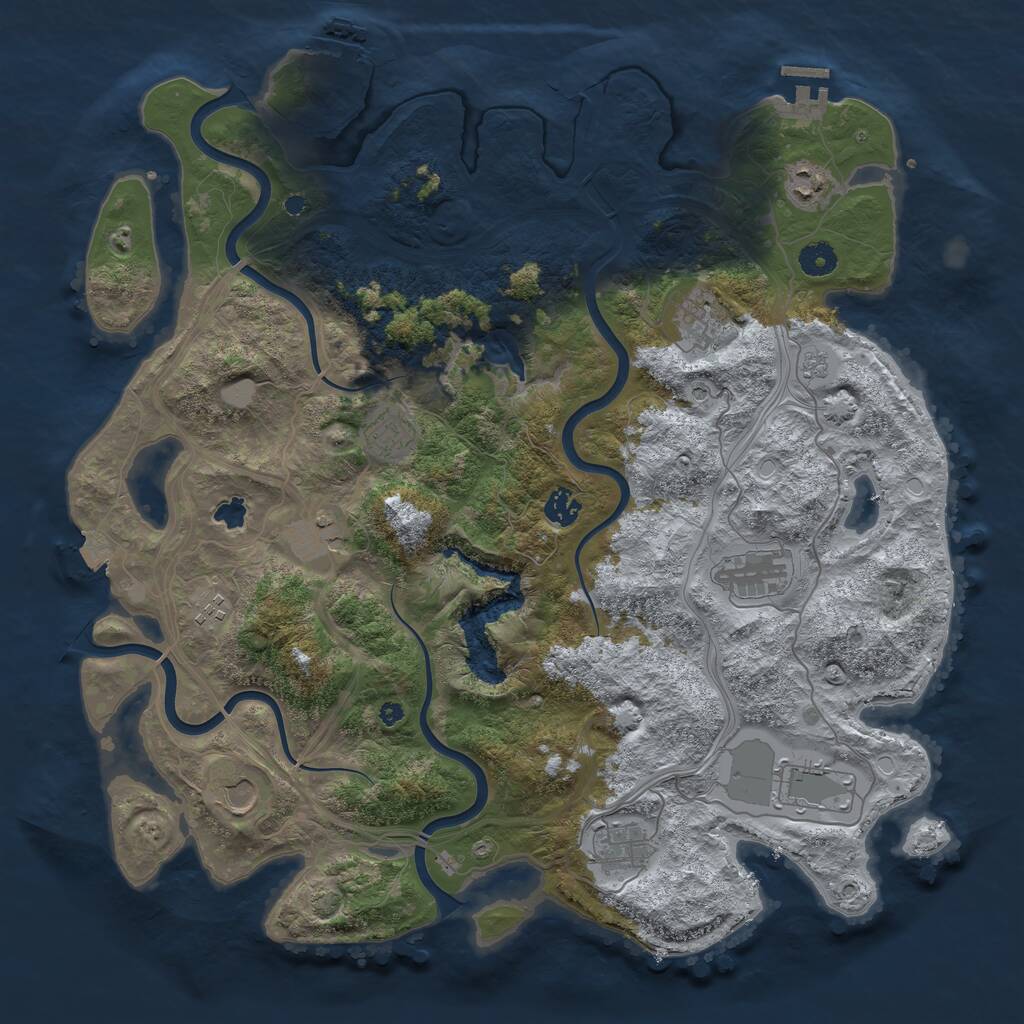 Rust Map: Procedural Map, Size: 4275, Seed: 1163659443, 16 Monuments