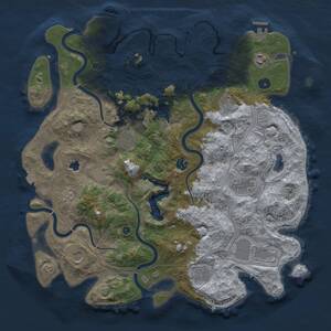 Thumbnail Rust Map: Procedural Map, Size: 4275, Seed: 1163659443, 16 Monuments