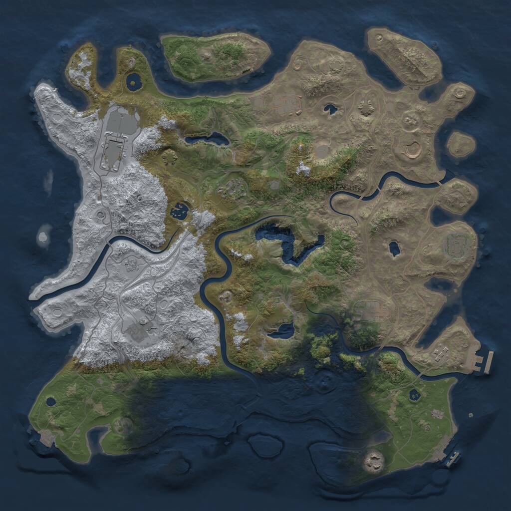 Rust Map: Procedural Map, Size: 4500, Seed: 78767488, 16 Monuments