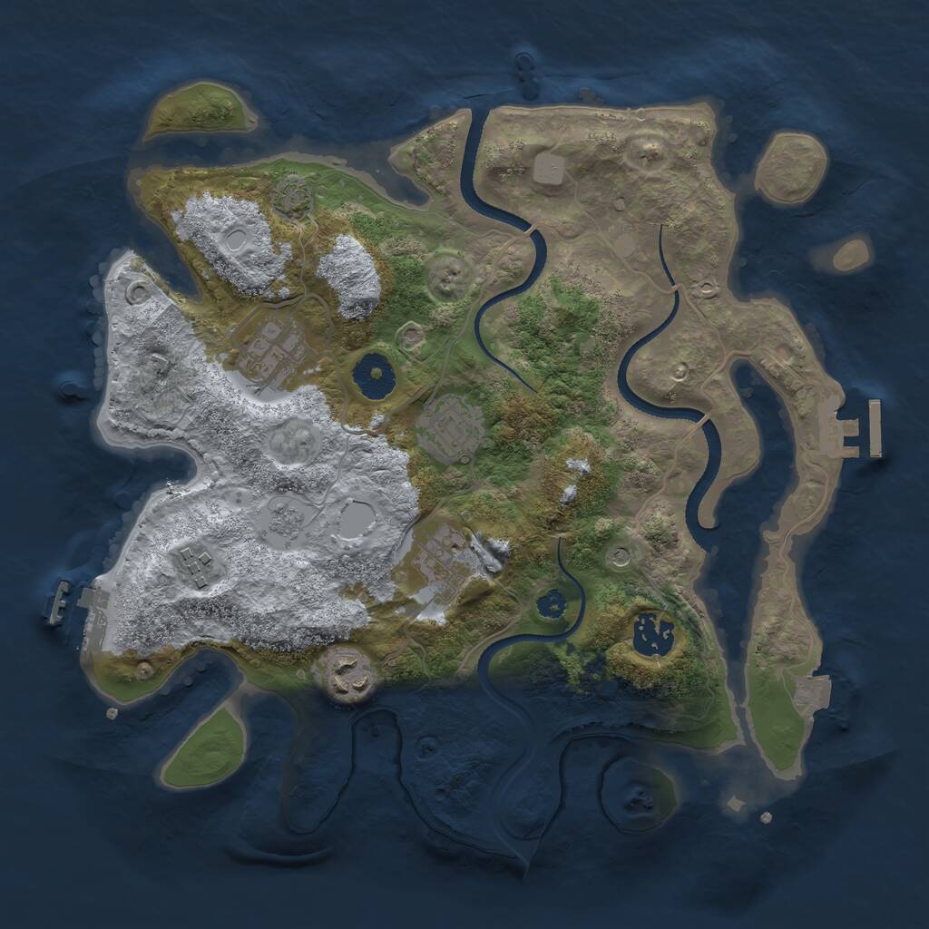 Rust Map: Procedural Map, Size: 3250, Seed: 1165798346, 12 Monuments
