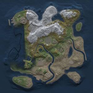Thumbnail Rust Map: Procedural Map, Size: 3000, Seed: 638068244, 13 Monuments