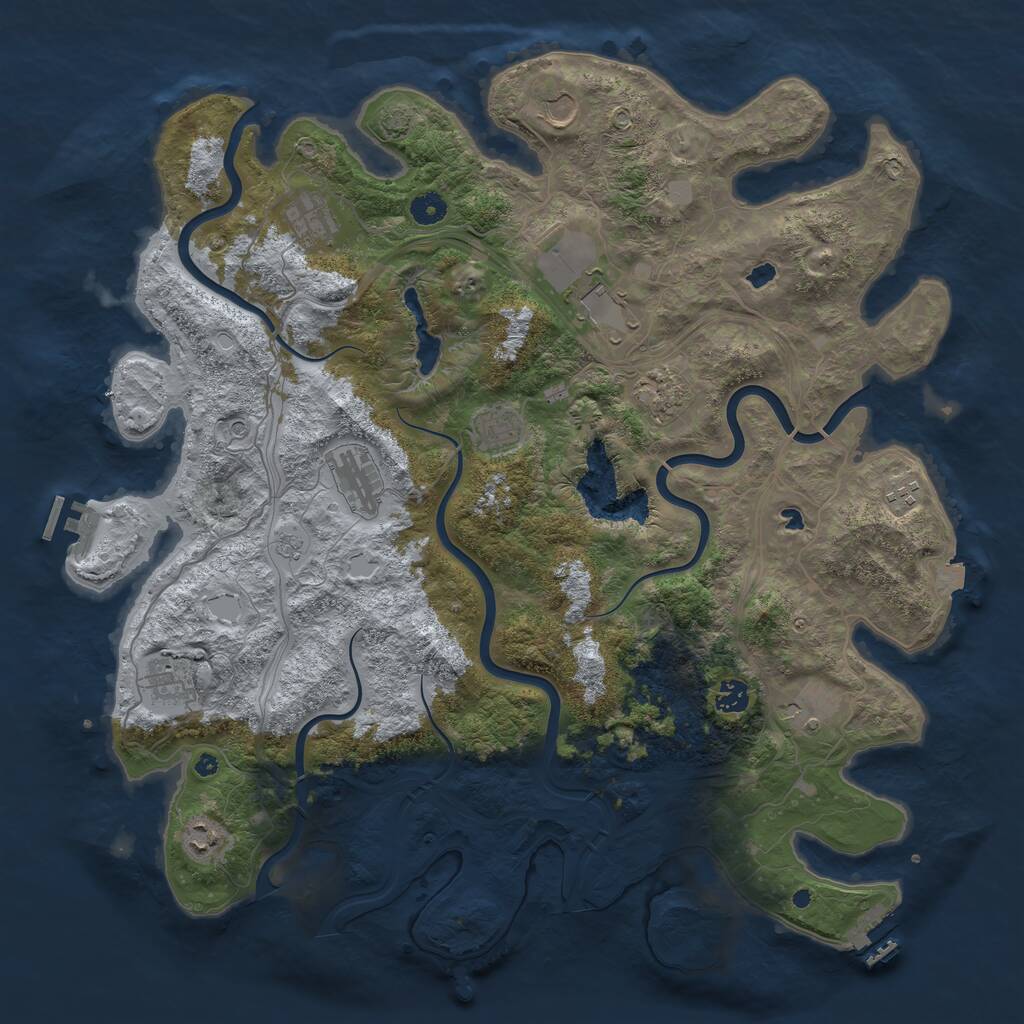 Rust Map: Procedural Map, Size: 4500, Seed: 16811886, 17 Monuments