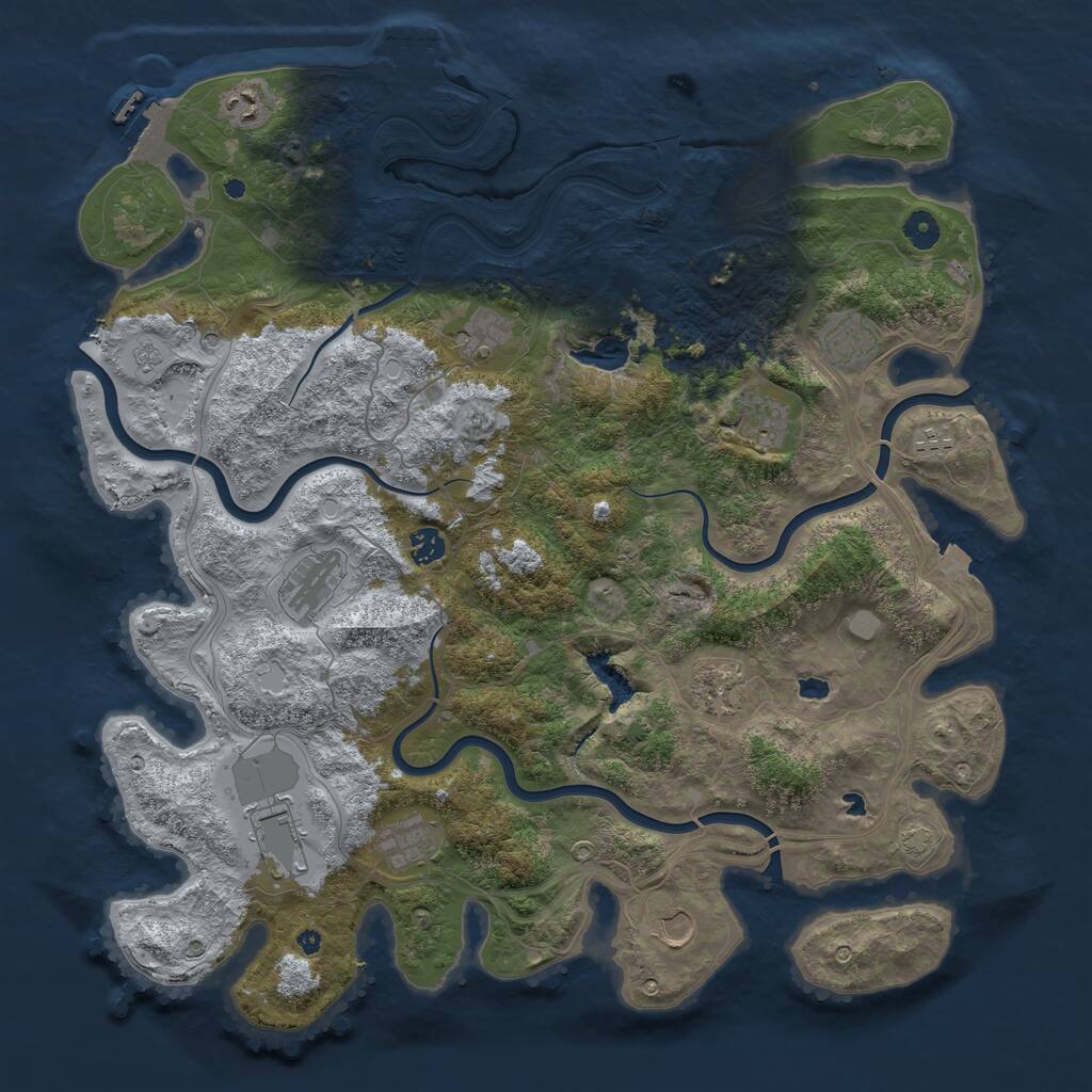 Rust Map: Procedural Map, Size: 4500, Seed: 925443615, 17 Monuments