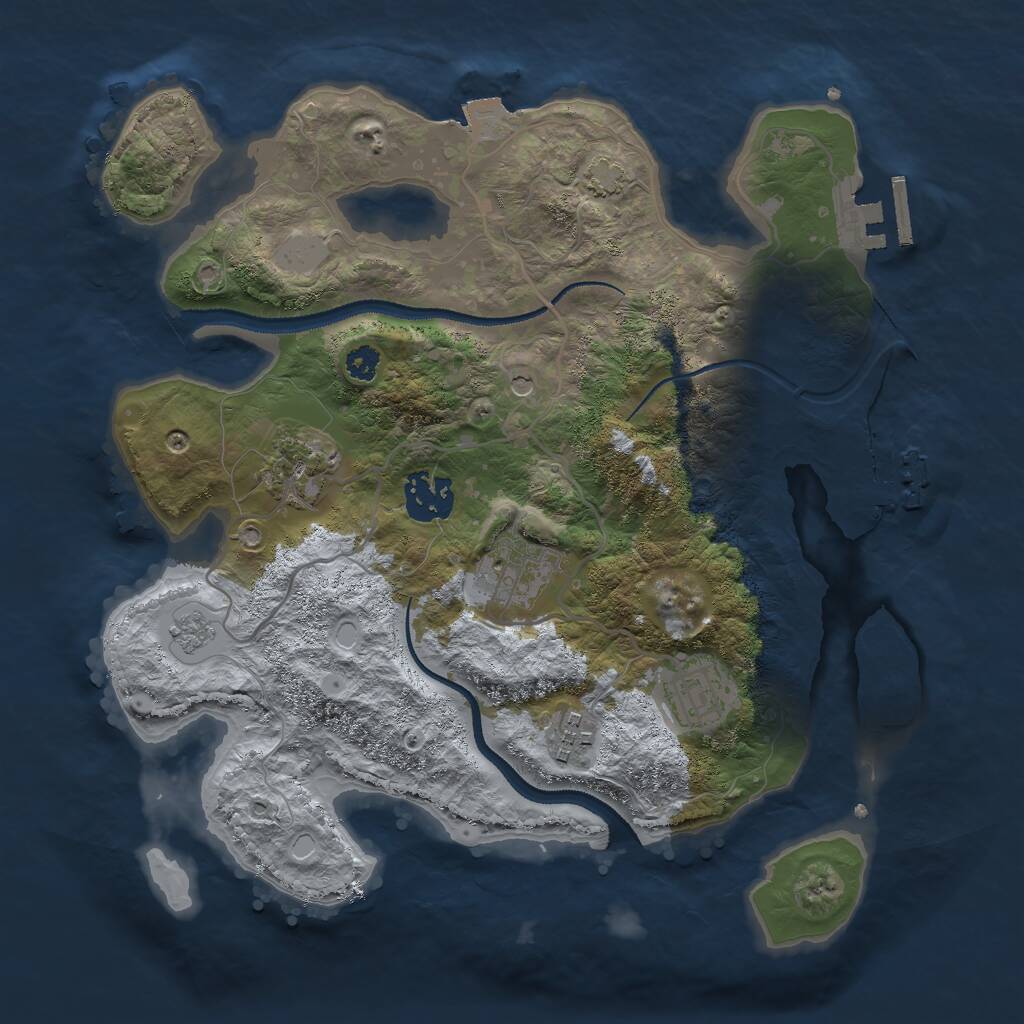 Rust Map: Procedural Map, Size: 3000, Seed: 669006983, 11 Monuments