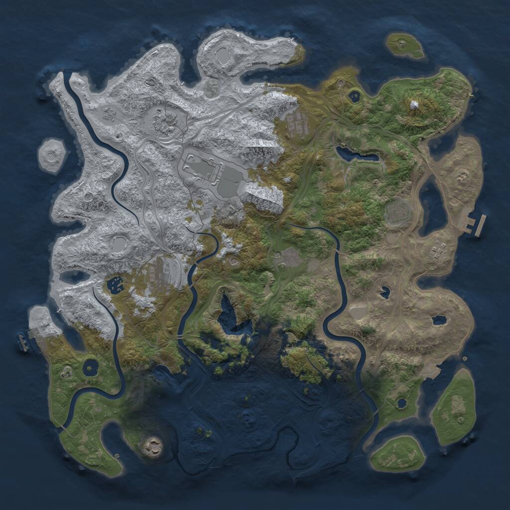Rust Map: Procedural Map, Size: 4500, Seed: 381792281, 15 Monuments