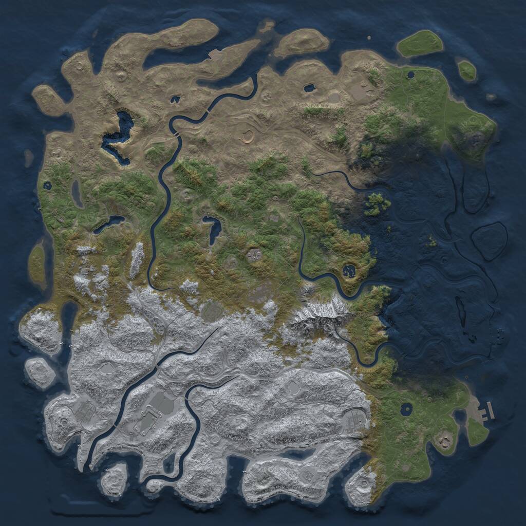 Rust Map: Procedural Map, Size: 6000, Seed: 1298466738, 17 Monuments