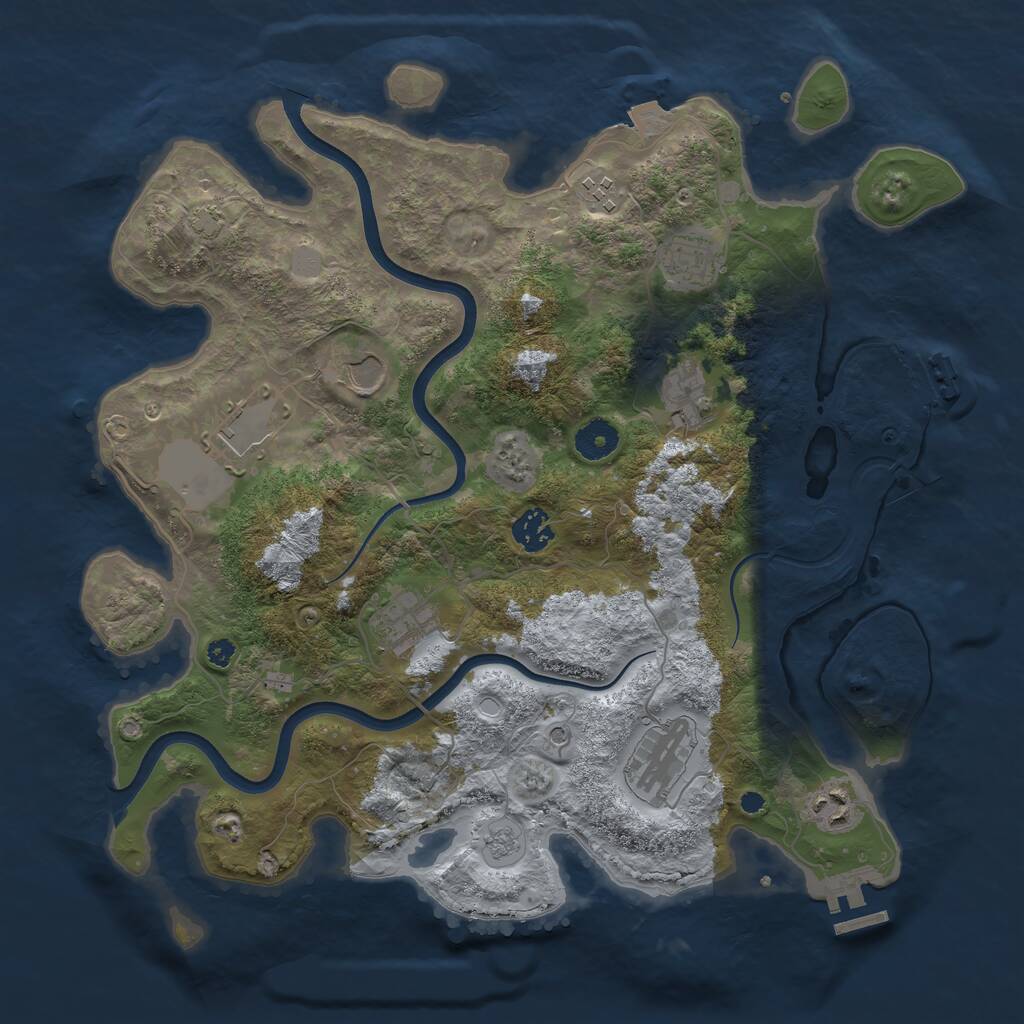 Rust Map: Procedural Map, Size: 3750, Seed: 192366775, 15 Monuments