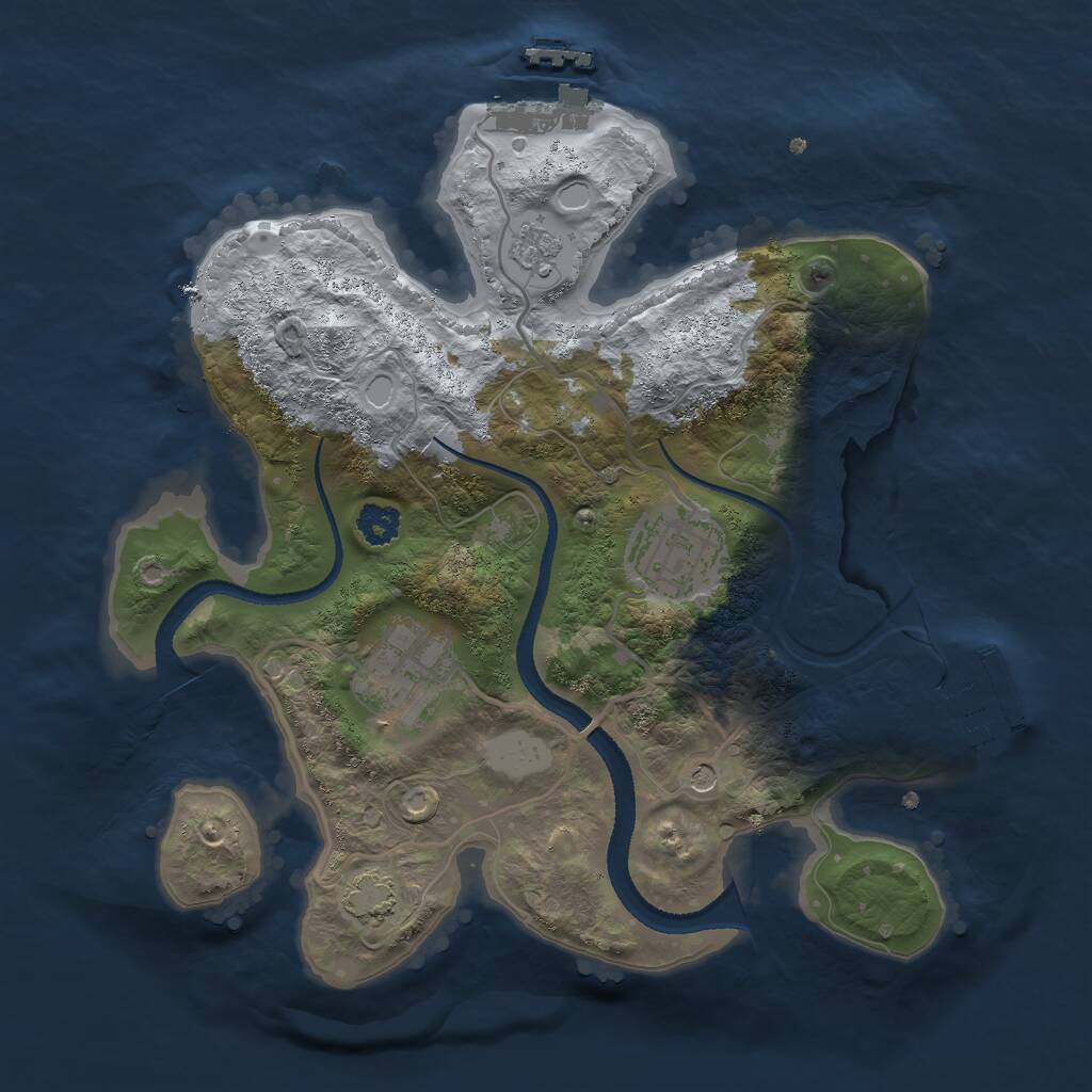 Rust Map: Procedural Map, Size: 2567, Seed: 7664, 8 Monuments