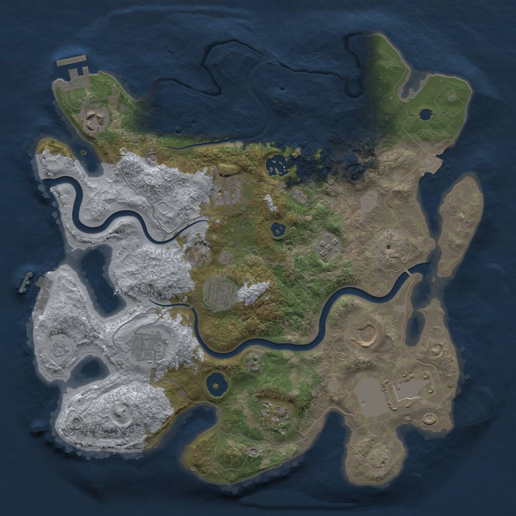 Rust Map: Procedural Map, Size: 3500, Seed: 168340149, 15 Monuments