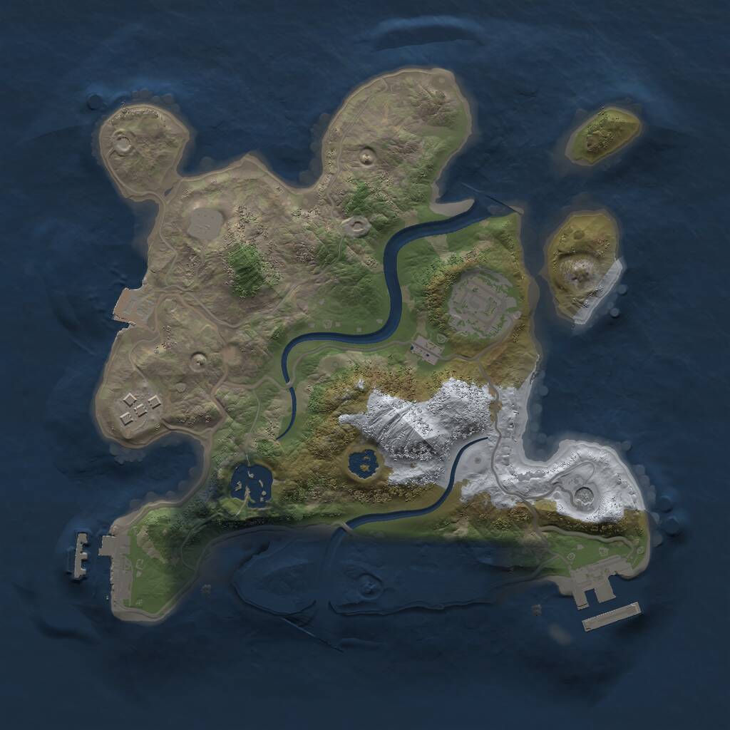 Rust Map: Procedural Map, Size: 2500, Seed: 45687, 7 Monuments