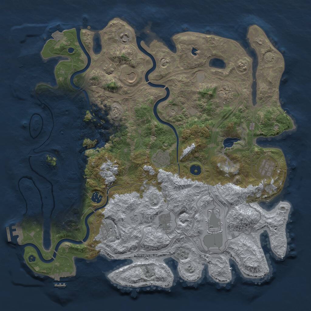 Rust Map: Procedural Map, Size: 4300, Seed: 138831353, 16 Monuments