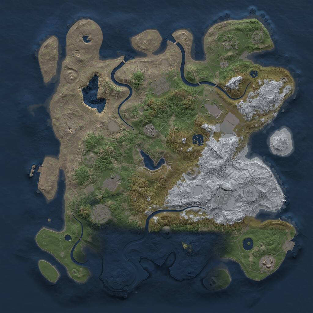 Rust Map: Procedural Map, Size: 4000, Seed: 20250830, 14 Monuments