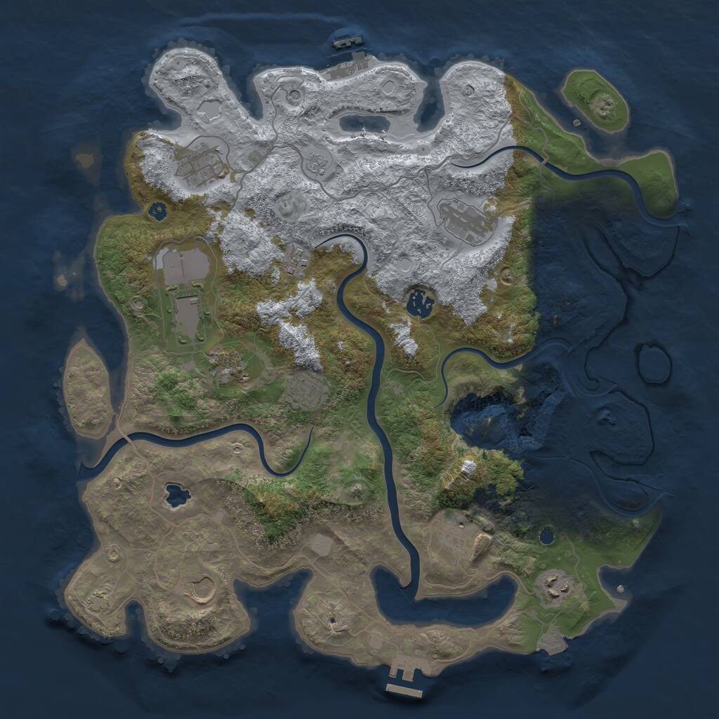 Rust Map: Procedural Map, Size: 4000, Seed: 1756512095, 16 Monuments