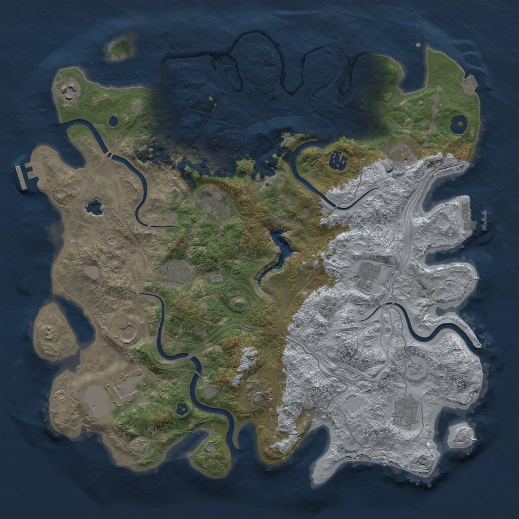 Rust Map: Procedural Map, Size: 4250, Seed: 270334092, 17 Monuments
