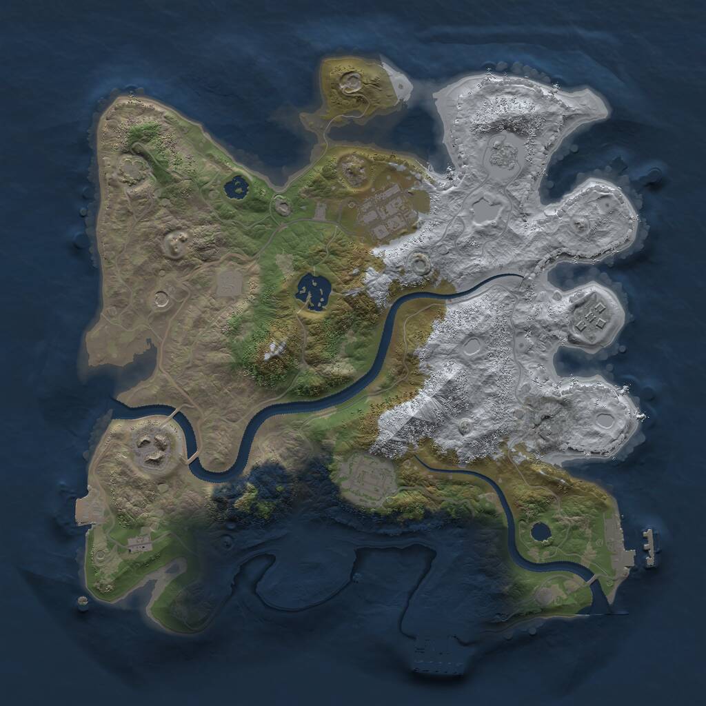 Rust Map: Procedural Map, Size: 3000, Seed: 13303, 11 Monuments