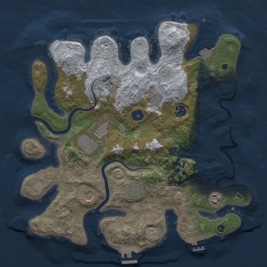 Rust Map: Procedural Map, Size: 3500, Seed: 213105585, 13 Monuments