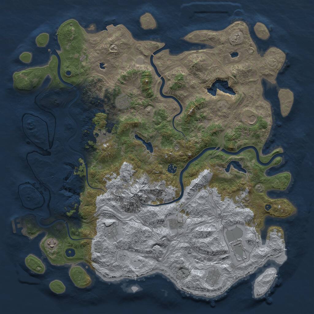 Rust Map: Procedural Map, Size: 5000, Seed: 52118088, 16 Monuments