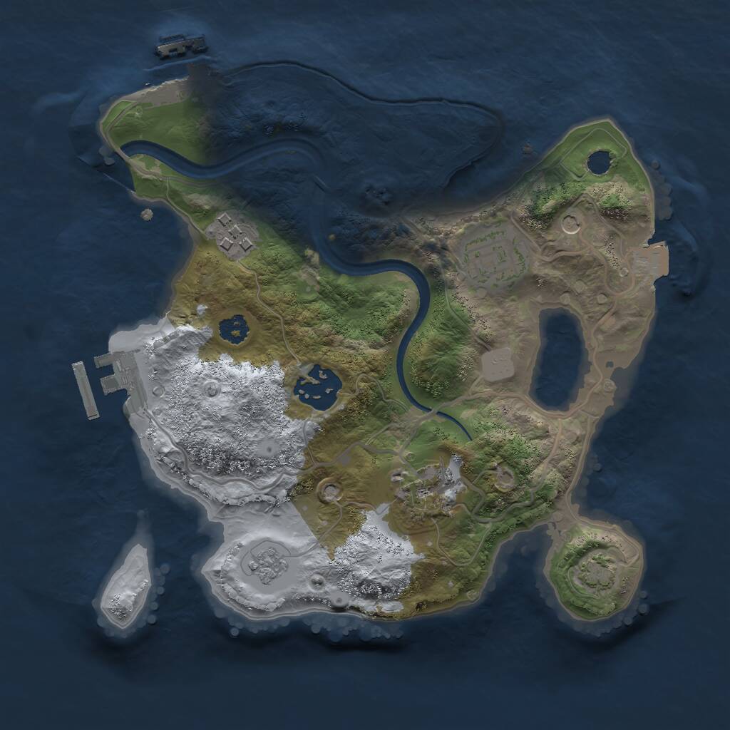 Rust Map: Procedural Map, Size: 2500, Seed: 765310391, 10 Monuments