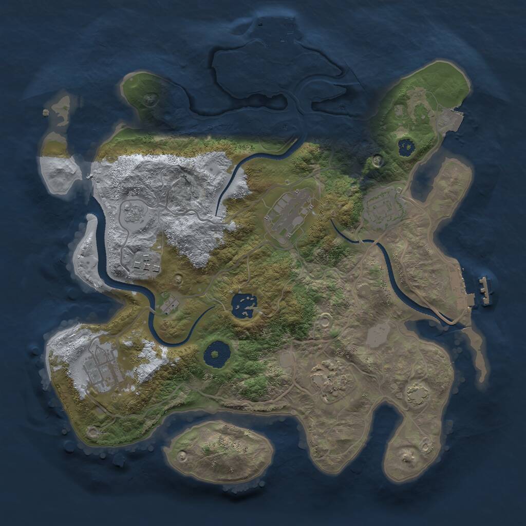 Rust Map: Procedural Map, Size: 3000, Seed: 26741, 11 Monuments