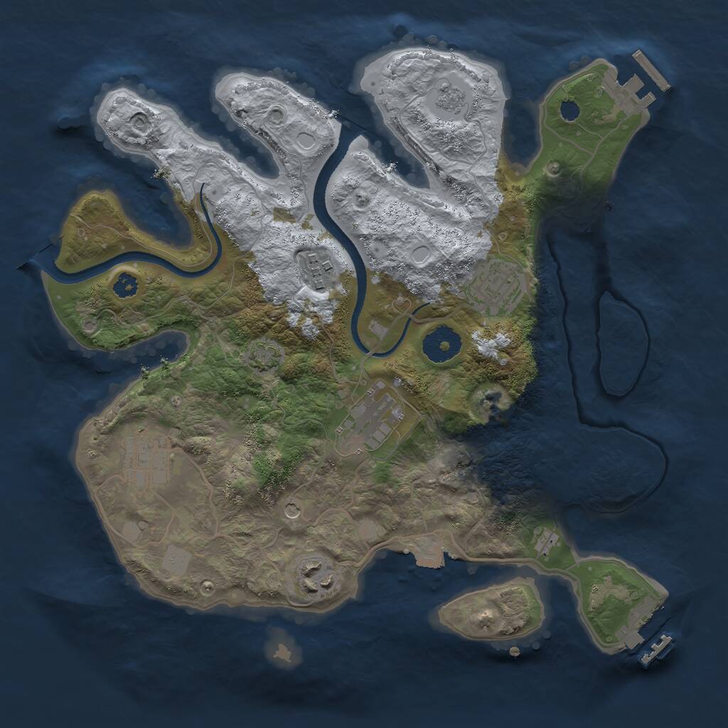 Rust Map: Procedural Map, Size: 3000, Seed: 1561916239, 11 Monuments