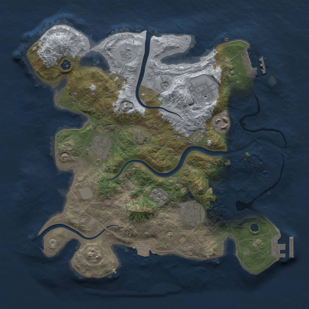 Rust Map: Procedural Map, Size: 3000, Seed: 1439941373, 11 Monuments
