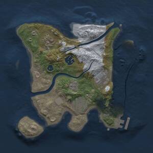 Thumbnail Rust Map: Procedural Map, Size: 2500, Seed: 1080293762, 9 Monuments