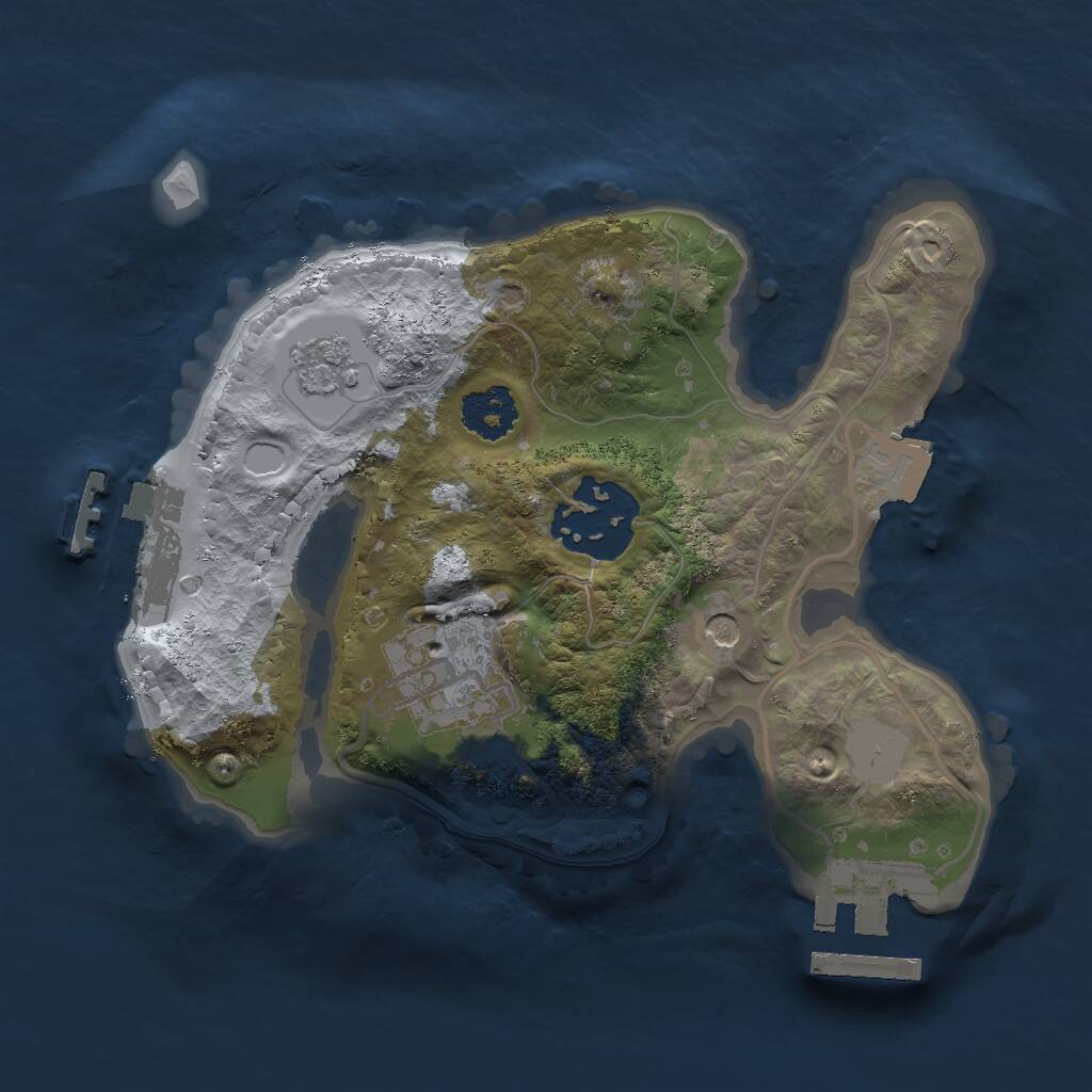 Rust Map: Procedural Map, Size: 2000, Seed: 387157935, 7 Monuments