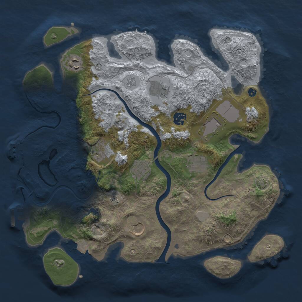 Rust Map: Procedural Map, Size: 3500, Seed: 78015327, 15 Monuments