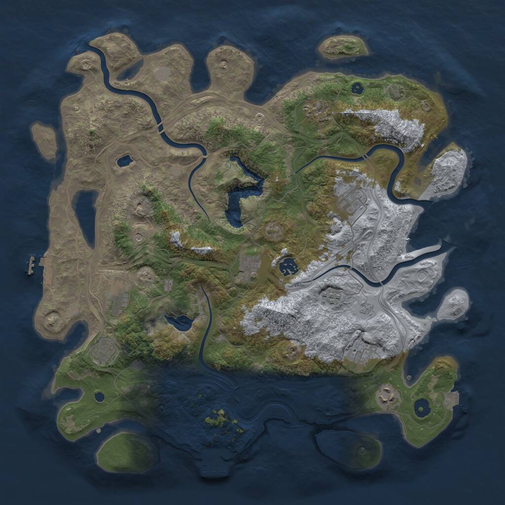 Rust Map: Procedural Map, Size: 4250, Seed: 51268, 15 Monuments