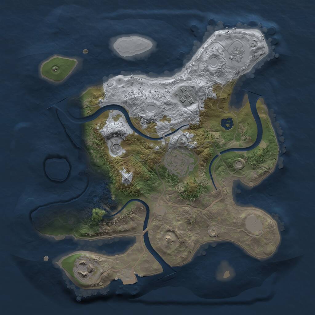 Rust Map: Procedural Map, Size: 2500, Seed: 235225464, 6 Monuments