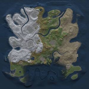 Thumbnail Rust Map: Procedural Map, Size: 3500, Seed: 66763318, 14 Monuments