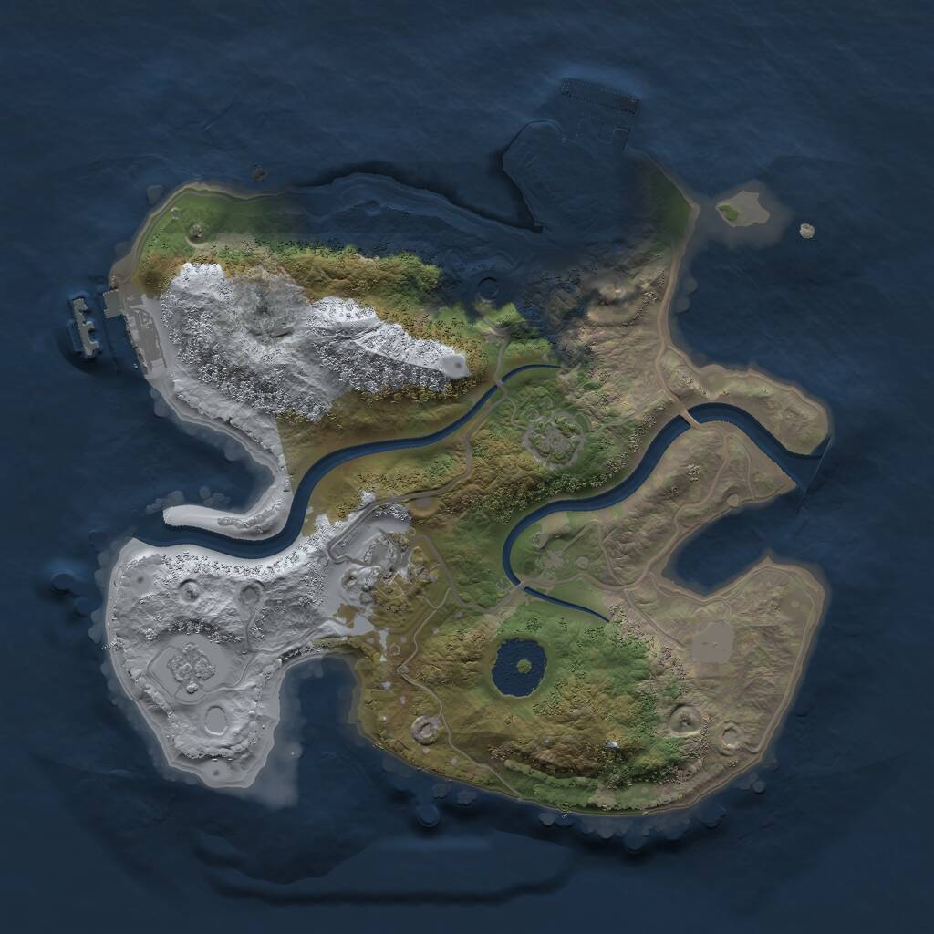 Rust Map: Procedural Map, Size: 2500, Seed: 2018797751, 7 Monuments
