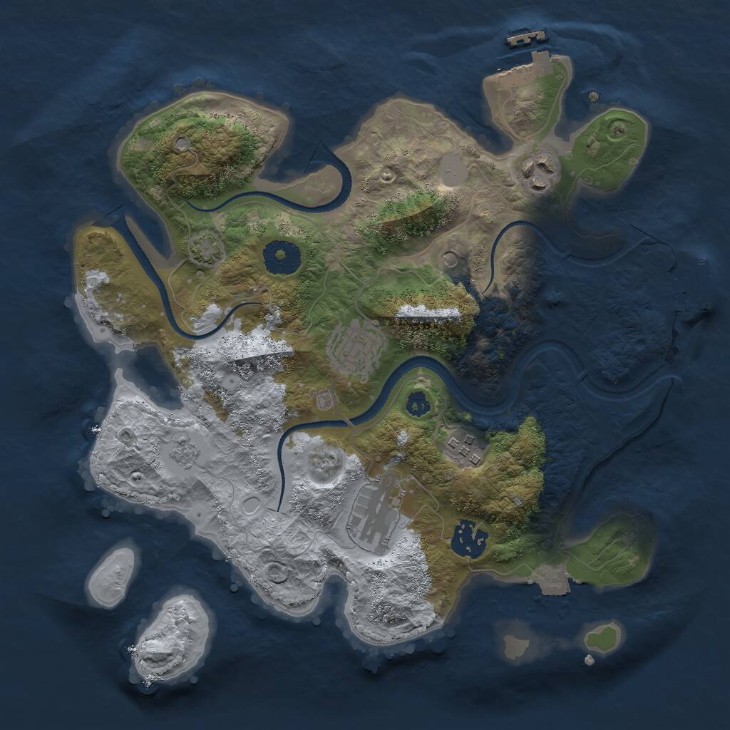 Rust Map: Procedural Map, Size: 3000, Seed: 4291, 11 Monuments