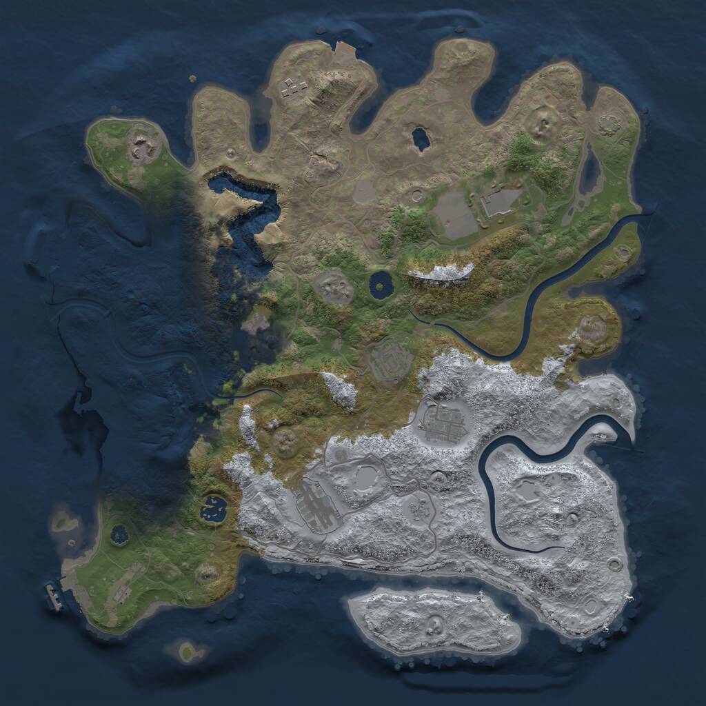 Rust Map: Procedural Map, Size: 4000, Seed: 808820039, 14 Monuments