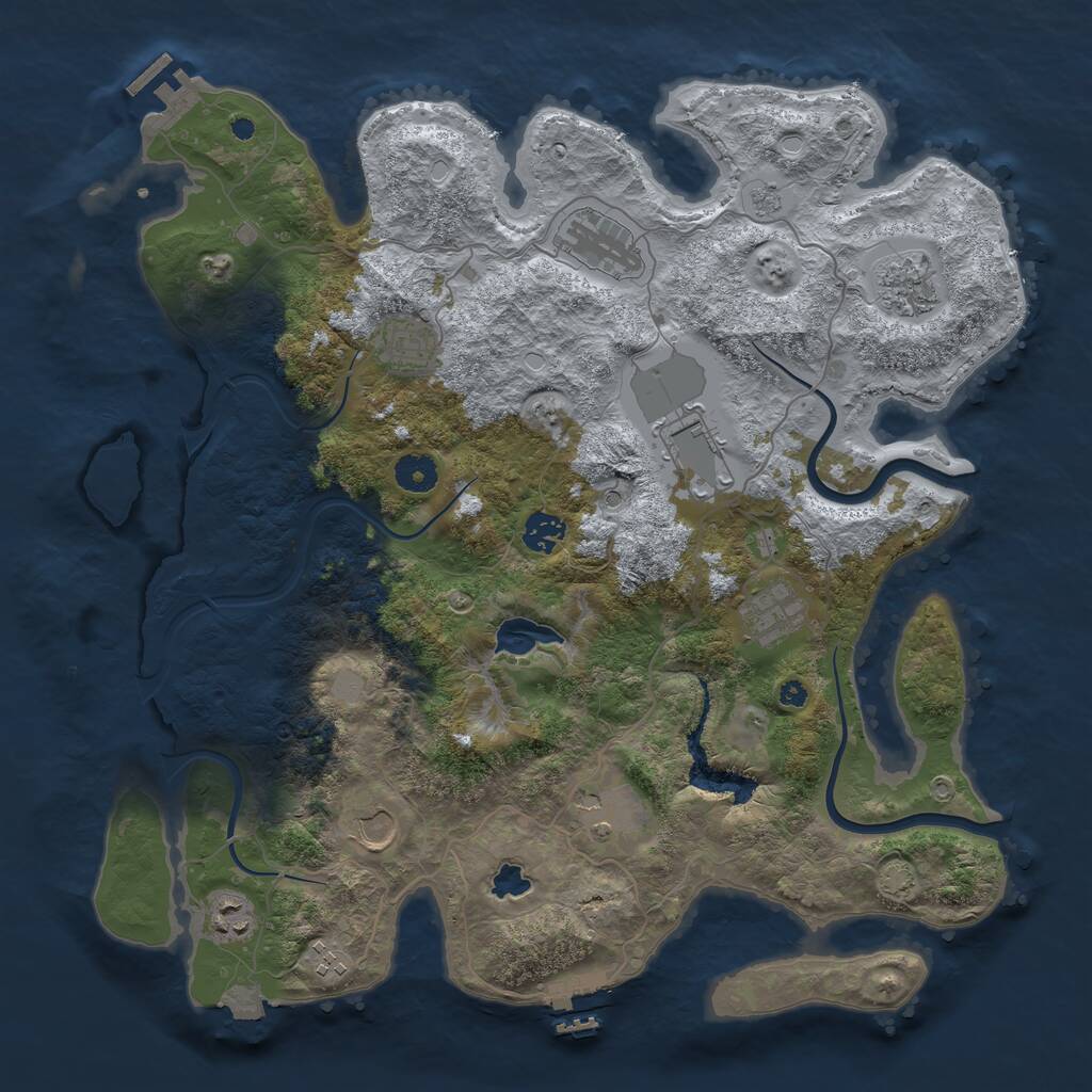 Rust Map: Procedural Map, Size: 4000, Seed: 1810475702, 16 Monuments