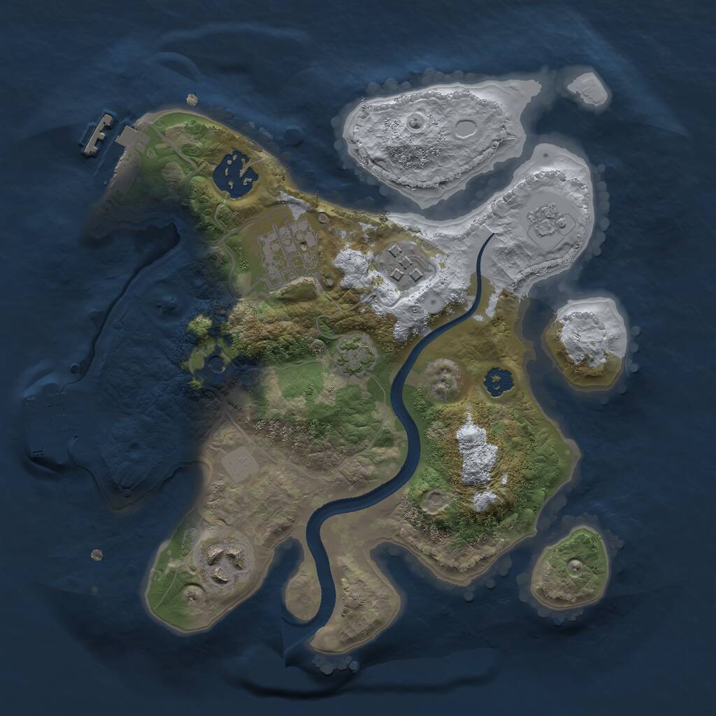 Rust Map: Procedural Map, Size: 2500, Seed: 297154178, 10 Monuments