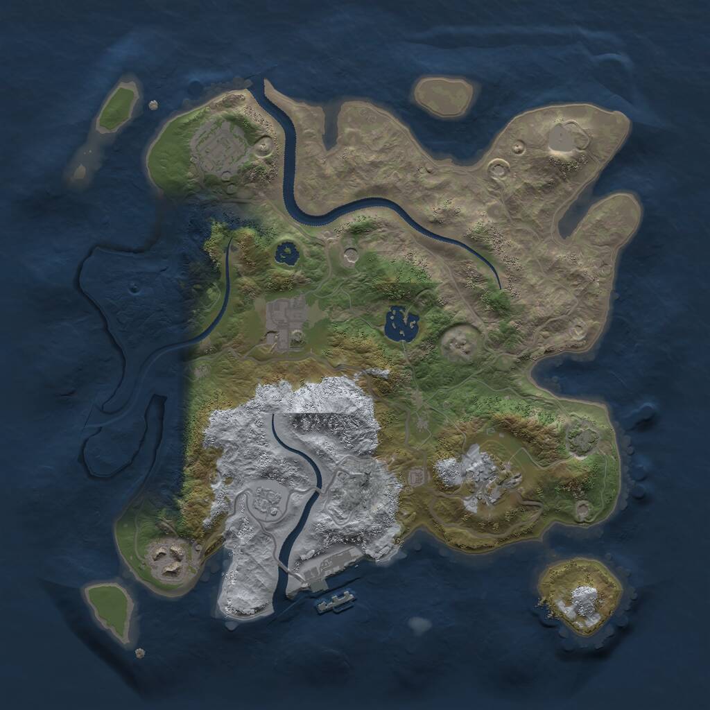 Rust Map: Procedural Map, Size: 3000, Seed: 7945, 10 Monuments