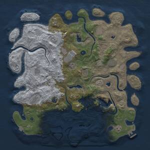 Thumbnail Rust Map: Procedural Map, Size: 4500, Seed: 2109907898, 17 Monuments