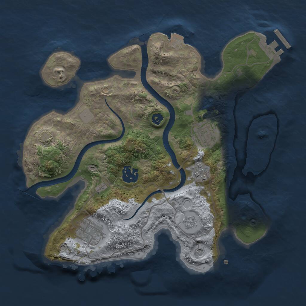 Rust Map: Procedural Map, Size: 2700, Seed: 1756555283, 9 Monuments