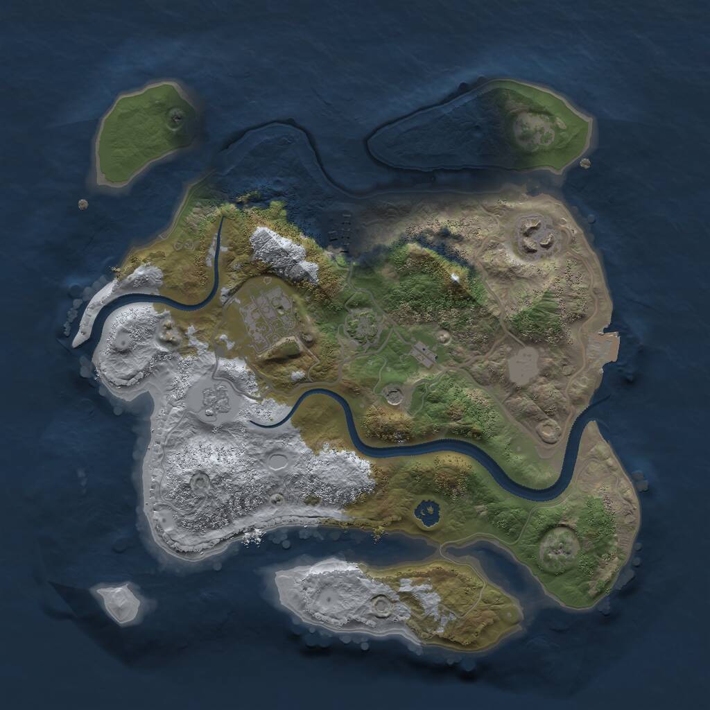 Rust Map: Procedural Map, Size: 2800, Seed: 1640642669, 7 Monuments