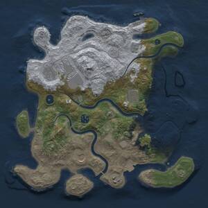Thumbnail Rust Map: Procedural Map, Size: 3600, Seed: 70351, 13 Monuments