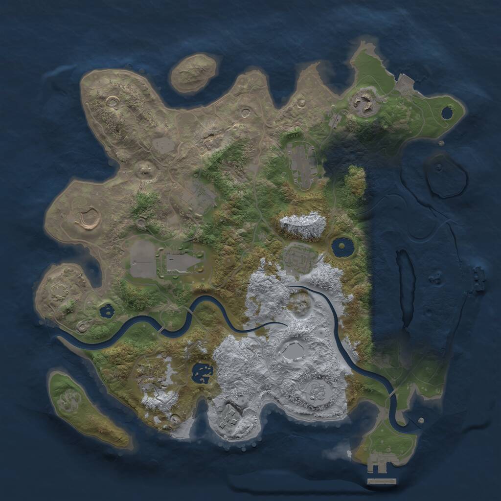 Rust Map: Procedural Map, Size: 3500, Seed: 5444422, 15 Monuments